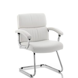 Desire Medium Back Leather Cantilever Visitor Chair with Arms - Image 2