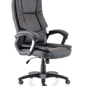 Dakota High Back Black Leather Executive Office Chair with Arms