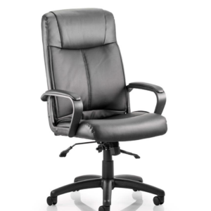 Plaza High Back Executive Black Leather Office Chair with Arms