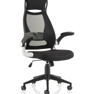 Saturn High Mesh Back Black Executive Office Chair with Arms