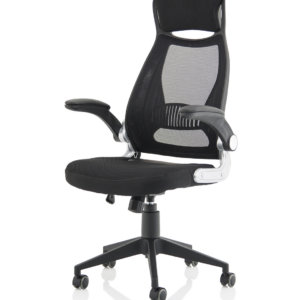 Saturn High Mesh Back Black Executive Office Chair with Arms - Image 3