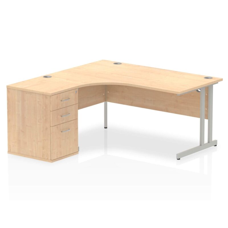 Impulse 1600mm Cantilever Left Crescent Desk Workstation - Image 9