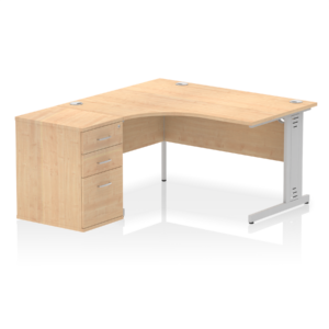 Impulse 1400mm Cable Managed Left Crescent Desk Workstation - Image 11