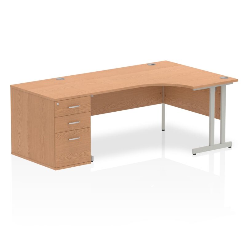 Impulse 1600mm Cantilever Right Crescent Desk Workstation - Image 15