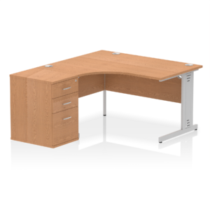 Impulse 1400mm Cable Managed Left Crescent Desk Workstation - Image 13
