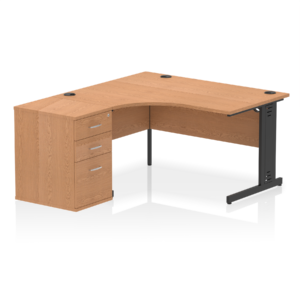Impulse 1400mm Cable Managed Left Crescent Desk Workstation - Image 4