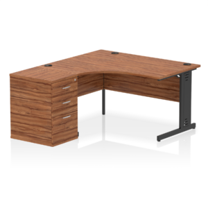 Impulse 1400mm Cable Managed Left Crescent Desk Workstation - Image 14