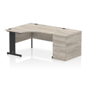 Impulse 1400mm Cable Managed Left Crescent Desk Workstation - Image 24