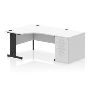 Impulse 1400mm Cable Managed Left Crescent Desk Workstation - Image 33