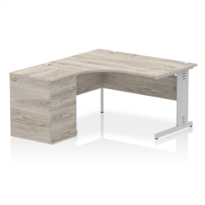 Impulse 1400mm Cable Managed Left Crescent Desk Workstation - Image 5