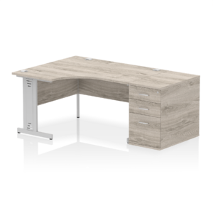 Impulse 1400mm Cable Managed Left Crescent Desk Workstation - Image 26