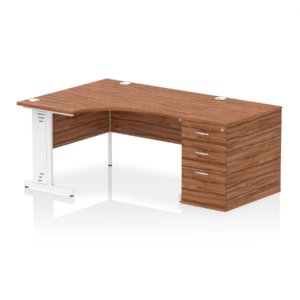 Impulse 1400mm Cable Managed Left Crescent Desk Workstation - Image 36