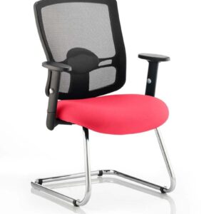 Portland Mesh Back Cantilever Visitor Chair with Arms - Image 4