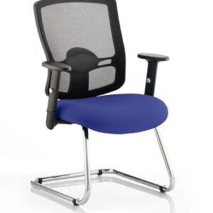 Portland Mesh Back Cantilever Visitor Chair with Arms - Image 9