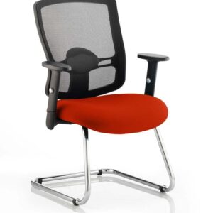 Portland Mesh Back Cantilever Visitor Chair with Arms - Image 10