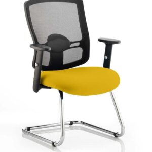 Portland Mesh Back Cantilever Visitor Chair with Arms - Image 8