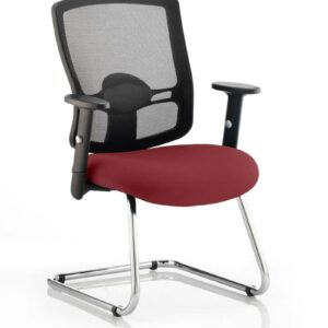 Portland Mesh Back Cantilever Visitor Chair with Arms - Image 5