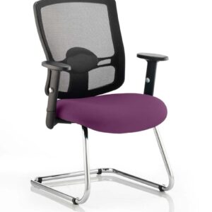 Portland Mesh Back Cantilever Visitor Chair with Arms - Image 11