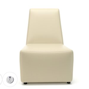 Pella 65cm Wide Chair in Cristina Marrone Ultima Faux Leather with Socket - Image 5