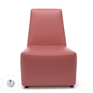 Pella 65cm Wide Chair in Cristina Marrone Ultima Faux Leather with Socket - Image 8