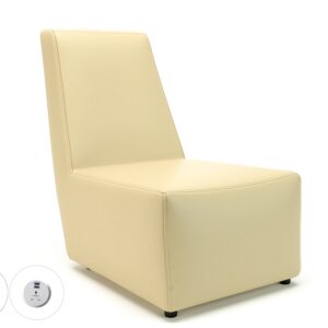 Pella 65cm Wide Chair in Cristina Marrone Ultima Faux Leather with Socket - Image 10