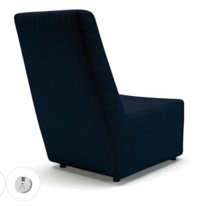 Pella 65cm Wide Chair in Camira Era Fabric with Socket - Image 9
