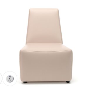 Pella 65cm Wide Chair in Cristina Marrone Ultima Faux Leather with Socket - Image 14