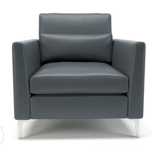 Roselle 90cm Wide Armchair in Cristina Marrone Ultima Faux Leather - Image 2