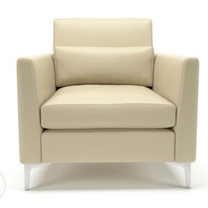 Roselle 90cm Wide Armchair in Cristina Marrone Ultima Faux Leather - Image 14