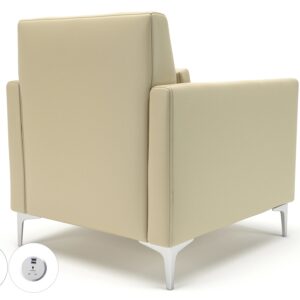 Roselle 90cm Wide Armchair in Cristina Marrone Ultima Faux Leather with Socket - Image 15