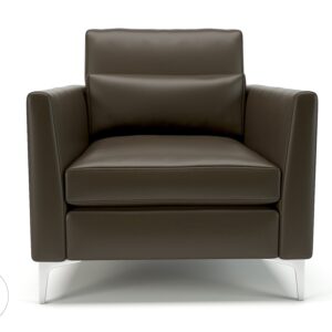 Roselle 90cm Wide Armchair in Cristina Marrone Ultima Faux Leather - Image 56