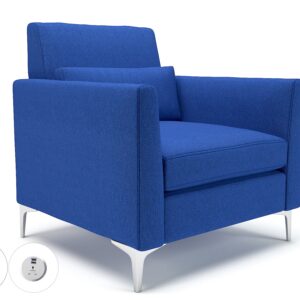 Roselle 90cm Wide Armchair in Camira Era Fabric with Socket - Image 49