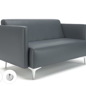 Napa Slim Arm 125cm Wide Sofa in Cristina Marrone Ultima Faux Leather with Socket - Image 7