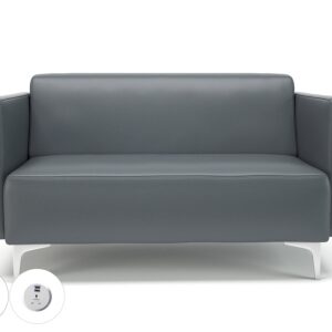 Napa Slim Arm 125cm Wide Sofa in Cristina Marrone Ultima Faux Leather with Socket - Image 8