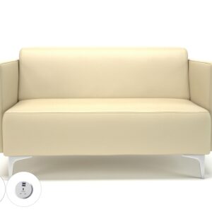 Napa Slim Arm 125cm Wide Sofa in Cristina Marrone Ultima Faux Leather with Socket - Image 14