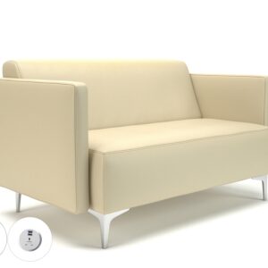 Napa Slim Arm 125cm Wide Sofa in Cristina Marrone Ultima Faux Leather with Socket - Image 16