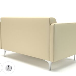 Napa Slim Arm 125cm Wide Sofa in Cristina Marrone Ultima Faux Leather with Socket - Image 18