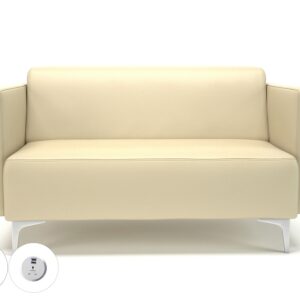 Napa Slim Arm 125cm Wide Sofa in Cristina Marrone Ultima Faux Leather with Socket - Image 23
