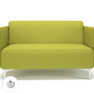 Napa Slim Arm 125cm Wide Sofa in Warwick Dolly Fabric with Socket - Image 2