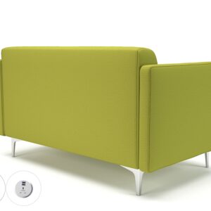Napa Slim Arm 125cm Wide Sofa in Warwick Dolly Fabric with Socket - Image 3