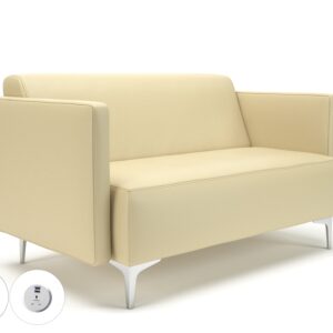Napa Slim Arm 125cm Wide Sofa in Cristina Marrone Ultima Faux Leather with Socket - Image 43
