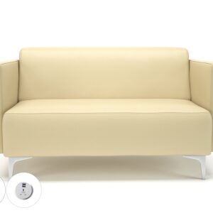 Napa Slim Arm 125cm Wide Sofa in Cristina Marrone Ultima Faux Leather with Socket - Image 44
