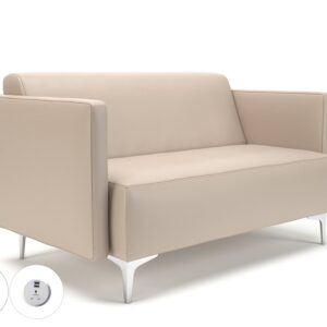 Napa Slim Arm 125cm Wide Sofa in Cristina Marrone Ultima Faux Leather with Socket - Image 49