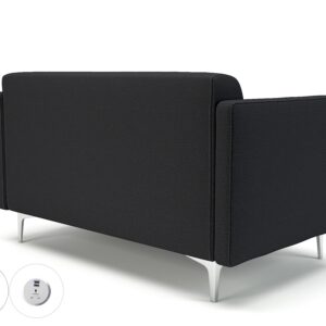 Napa Slim Arm 125cm Wide Sofa in Warwick Dolly Fabric with Socket - Image 18