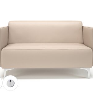 Napa Slim Arm 125cm Wide Sofa in Cristina Marrone Ultima Faux Leather with Socket - Image 56
