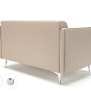 Napa Slim Arm 125cm Wide Sofa in Cristina Marrone Ultima Faux Leather with Socket - Image 60
