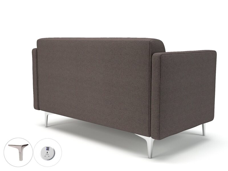 Napa Slim Arm 125cm Wide Sofa in Camira Era Fabric with Socket - Image 39