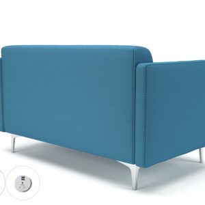 Napa Slim Arm 125cm Wide Sofa in Warwick Dolly Fabric with Socket - Image 27