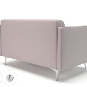 Napa Slim Arm 125cm Wide Sofa in Warwick Dolly Fabric with Socket - Image 39