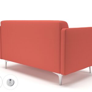 Napa Slim Arm 125cm Wide Sofa in Warwick Dolly Fabric with Socket - Image 60